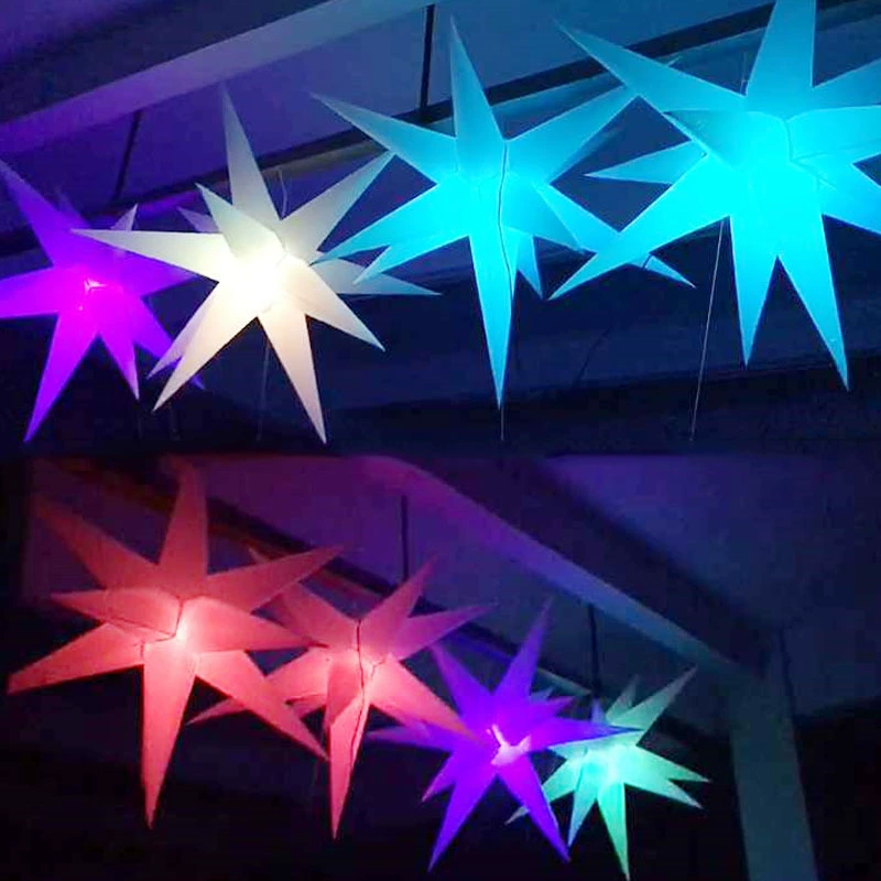 Надувной светильник в виде звезды, надувной конус, световой столб, подвесной светящийся звездный декор для сцены, надувное освещение