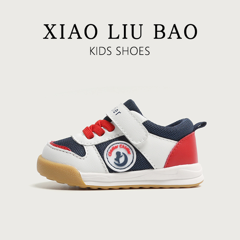 2024 otoño nuevos zapatos de tablero para niños microfibra costura malla transpirable zapatos de bebé de fondo suave antideslizante bebé Niño Zapatos