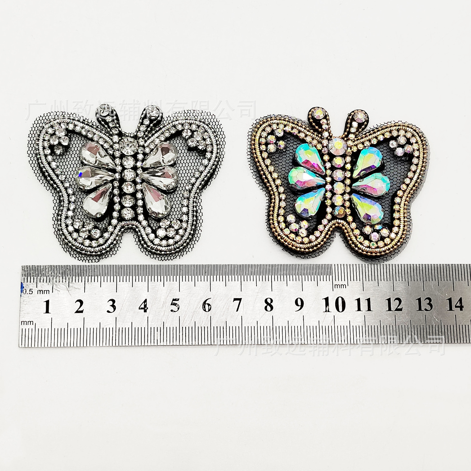 Nueva moda suministro pegajoso diamante mariposa de cristal pegatinas de tela Ropa Accesorios zapatos y sombreros bolsa Decoración Accesorios DIY image 4