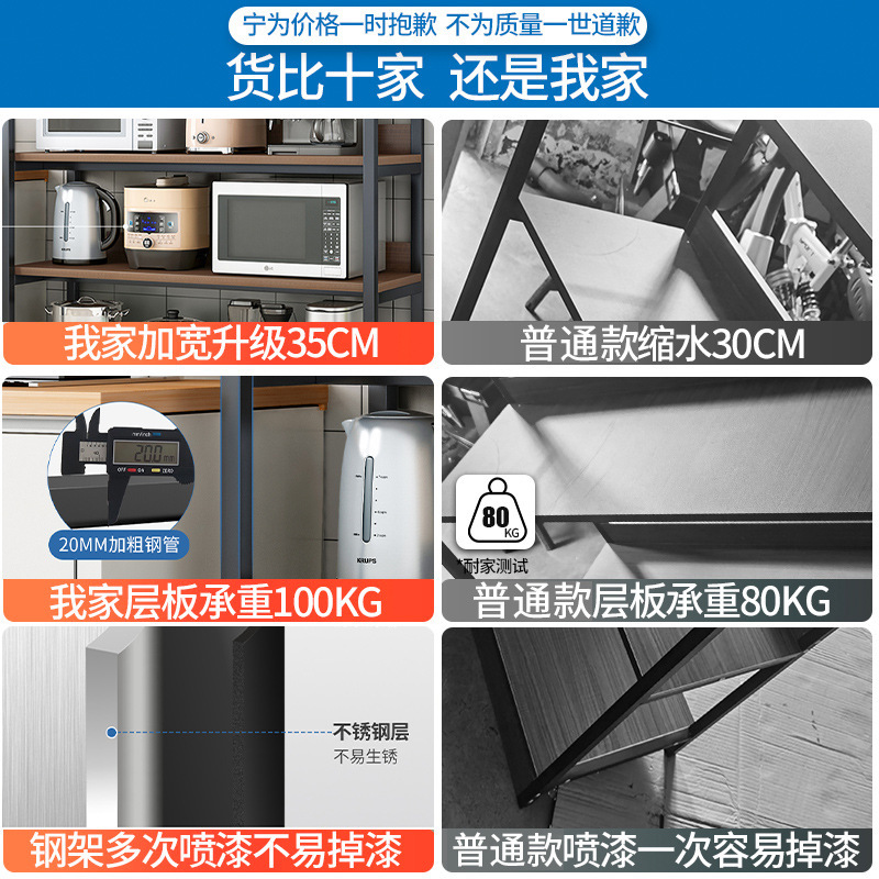 Estante multifunción de cocina Estante para el hogar multicapa de piso Estante de almacenamiento de microondas Estante de olla Estante de almacenamiento de artículos diversos