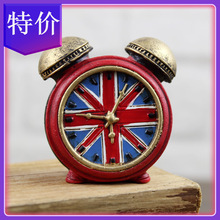 创意zakka 杂货英伦怀旧复古时钟 家居饰品树脂摄影道具欧式摆件