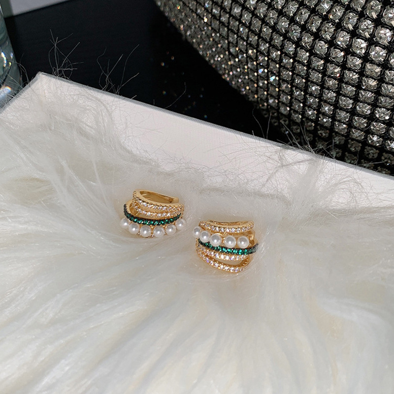 European and American ear clips without pierced pearl zircon ear bone clipspicture3