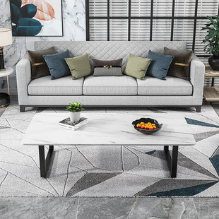 Rock board coffee table living room home small apartment Nordic marble tea table flower a few simple modern tea table light luxury edges