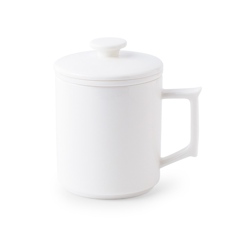 Taza de té, separación de agua de té, taza de oficina, taza de cerámica con tapa, regalo de mano, regalo de reunión