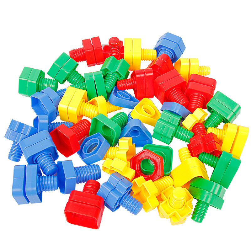 Juguetes de tornillo para niños de 3 años de edad Puzzle de plástico forma de par de tuerca combinación de jardín de infantes Juguetes de desmontaje