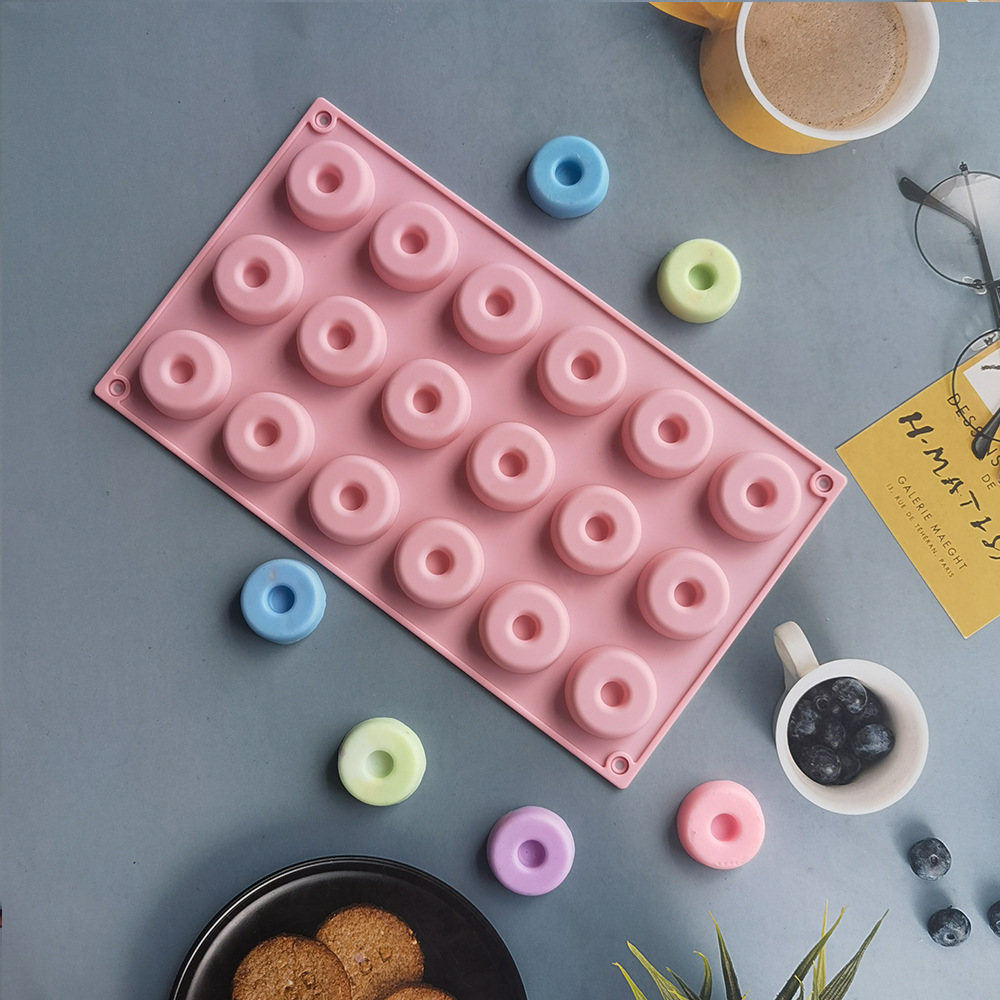 18 donuts 411 chocolate de silicona molde de helado molde de mousse pasteles gelatina molde de harina de arroz