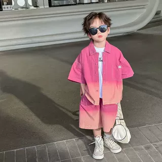 男童牛仔夏装套装2026夏季新款网红中小童牛仔短袖短裤儿童两件套