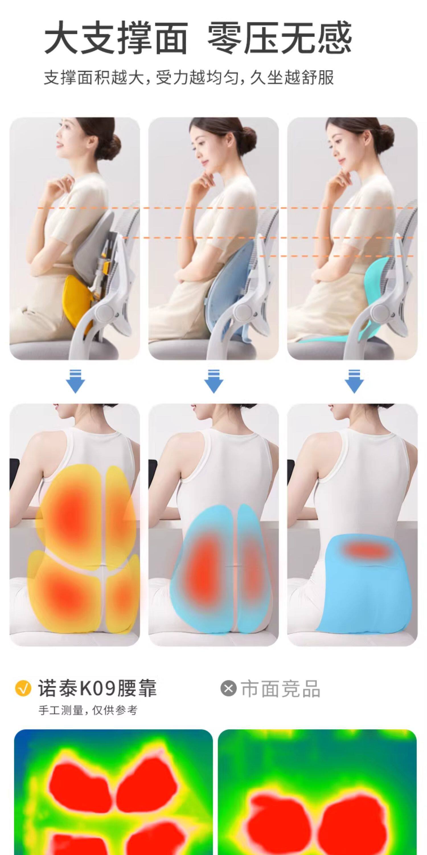 Nortech K09 four-leaf ergonomic lumbar support cushion for office, back cushion, waist support cushion, corporate gift benefit