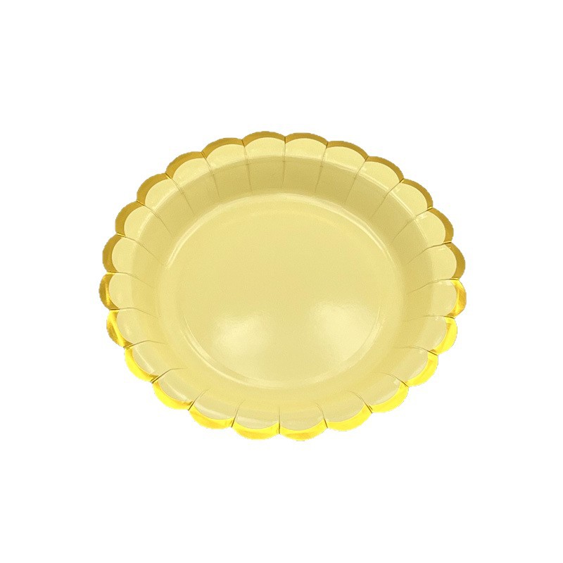 Plato desechable de 7 pulgadas 9 pulgadas Plato de picnic Plato de pastel Plato de fiesta de cumpleaños Plato de papel Plato de postre Plato de bocadillos