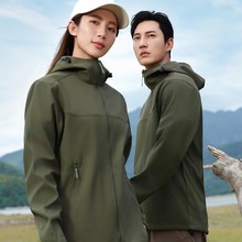 户外休闲连帽软壳薄款冲锋衣外套工作服团体服企业服装班服印logo