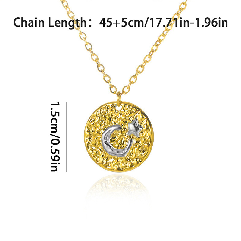 Wholesale Jewelry Simple Style Classic Style Color Block Zinc Alloy Gold Plated Plating Pendant Necklace display picture 1