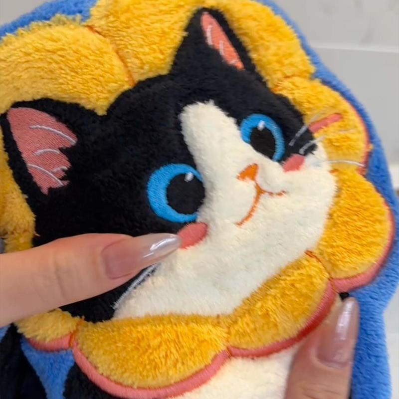 卡通猫咪擦手巾批发吸水易干厨房擦手布浴室可挂式儿童小毛巾跨境|undefined