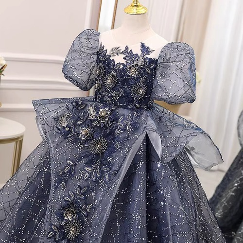Children's dress princess skirt girl high-end fashion show host solo little girl heavy industry piano performance costume