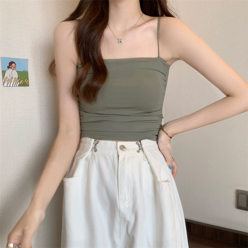 Summer silk fitted tank top, tube top