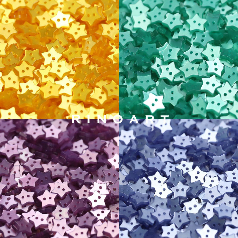 Ruonai [Color Can Be Customized] Two-Eye Buttons Five-Pointed Star Pearlescent Small Buttons Knitted Cardigan Sleeve Collar Dress Buttons