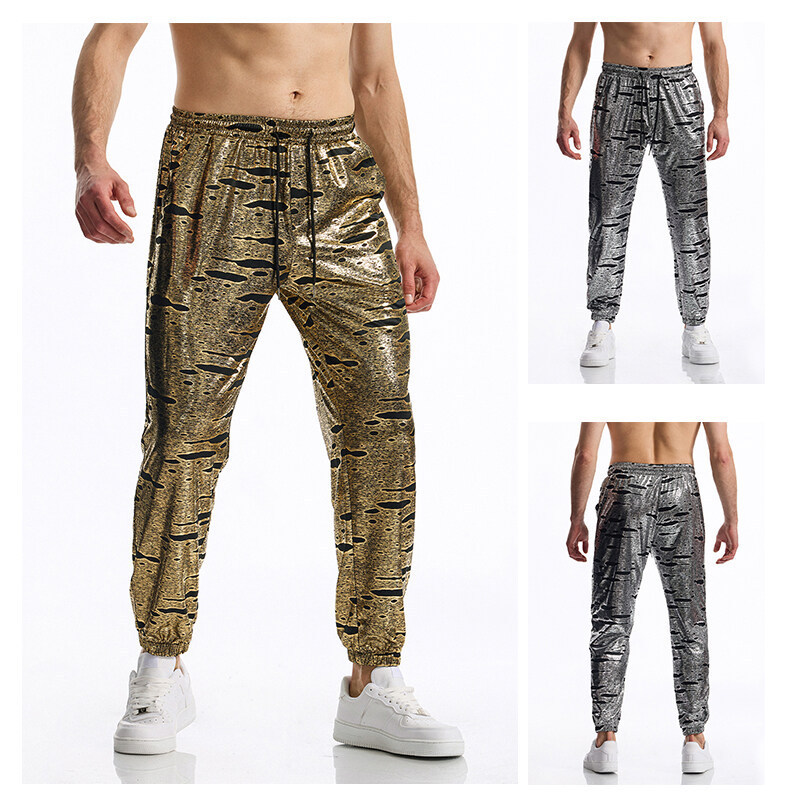Cross-Border New European Size Men's Fashion Trend 70S Disco Clothing Cloud Bronzing Printed Casual Pants for Men Cross-Border New European Size Men's Fashion Trend 70S Disco Clothing Cloud Bronzing Printed Casual Pants for Men