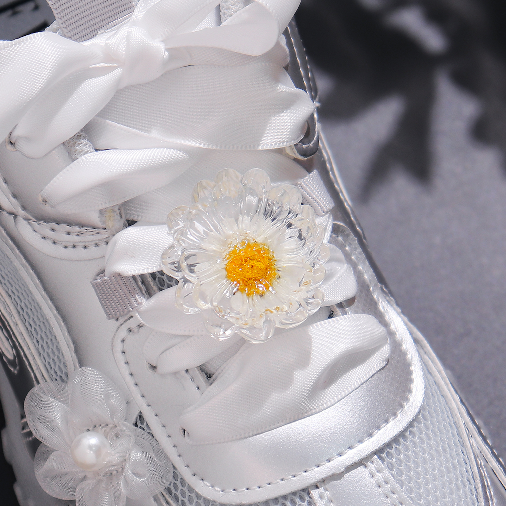 Coreano oso de cristal flor accesorios superiores zapatos de alto nivel de flores de formación zapatos DIY botones superiores