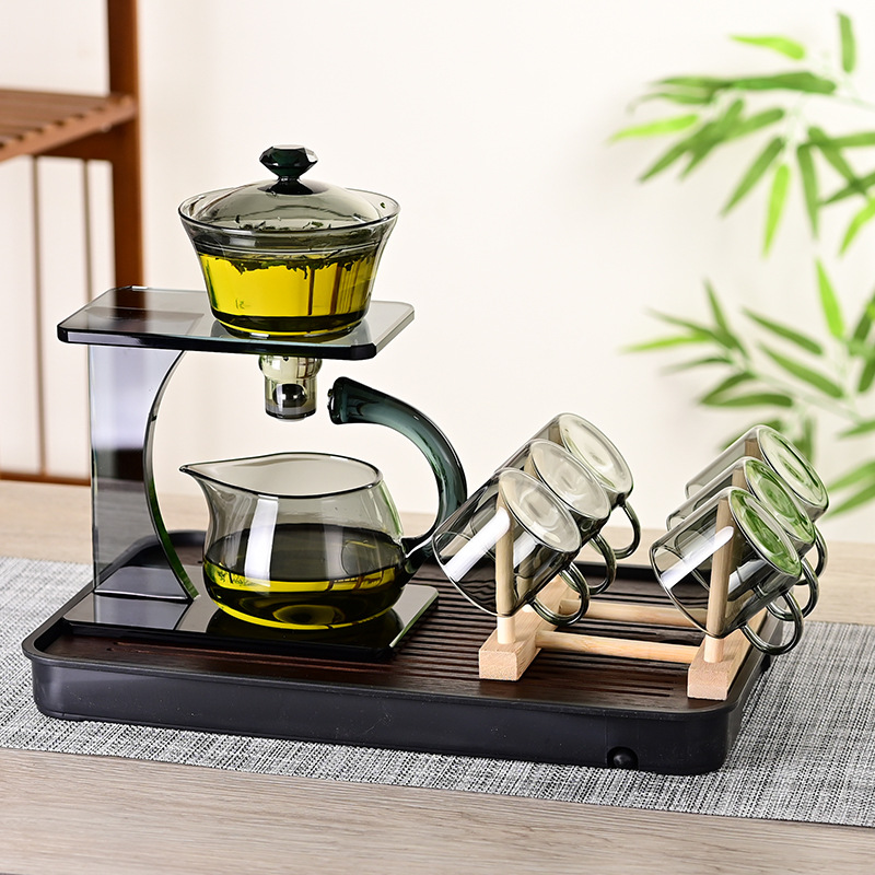 Heart-to - heart impresión hervidor de té semiautomático set tetera de vidrio set kung fu tetera de té tipo magnetismo set completo