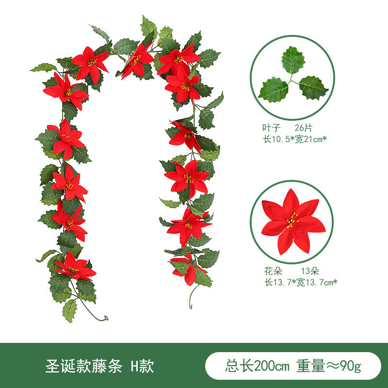 亚马逊 仿真圣诞藤条 仿真绿植圣诞节布置红果派对装饰红浆果软藤|undefined