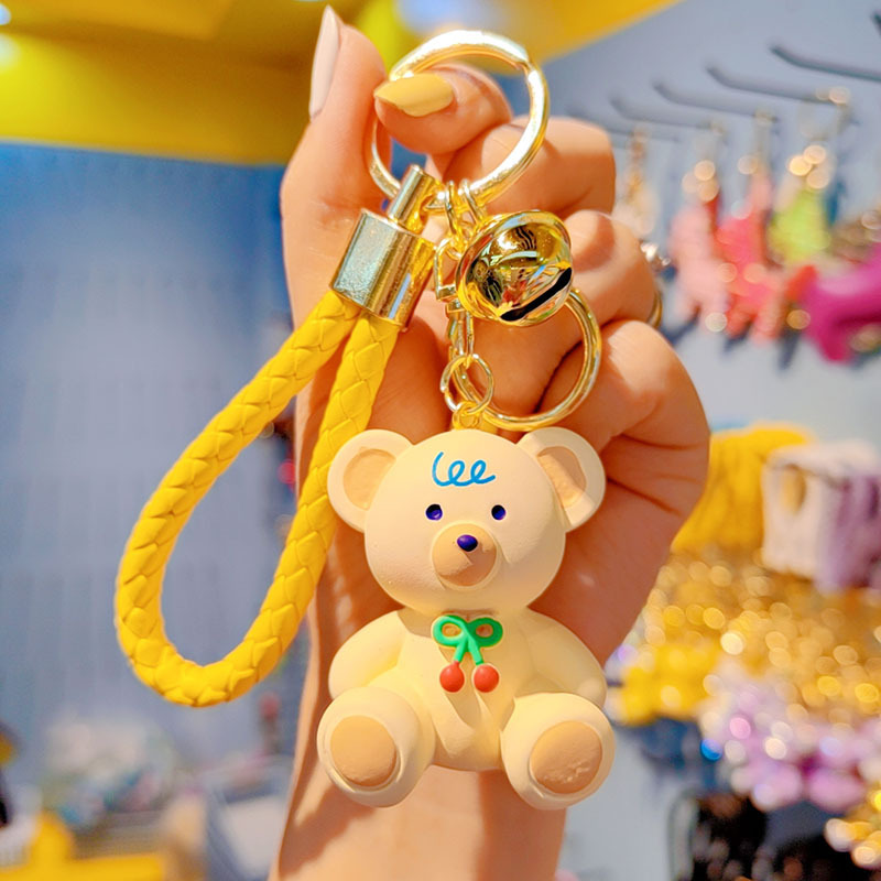 Neu Kreative Kirsche Bär Für Frauen Niedlich Mode Exquisite Harz Puppe Keychain Rucksack_voghion.com