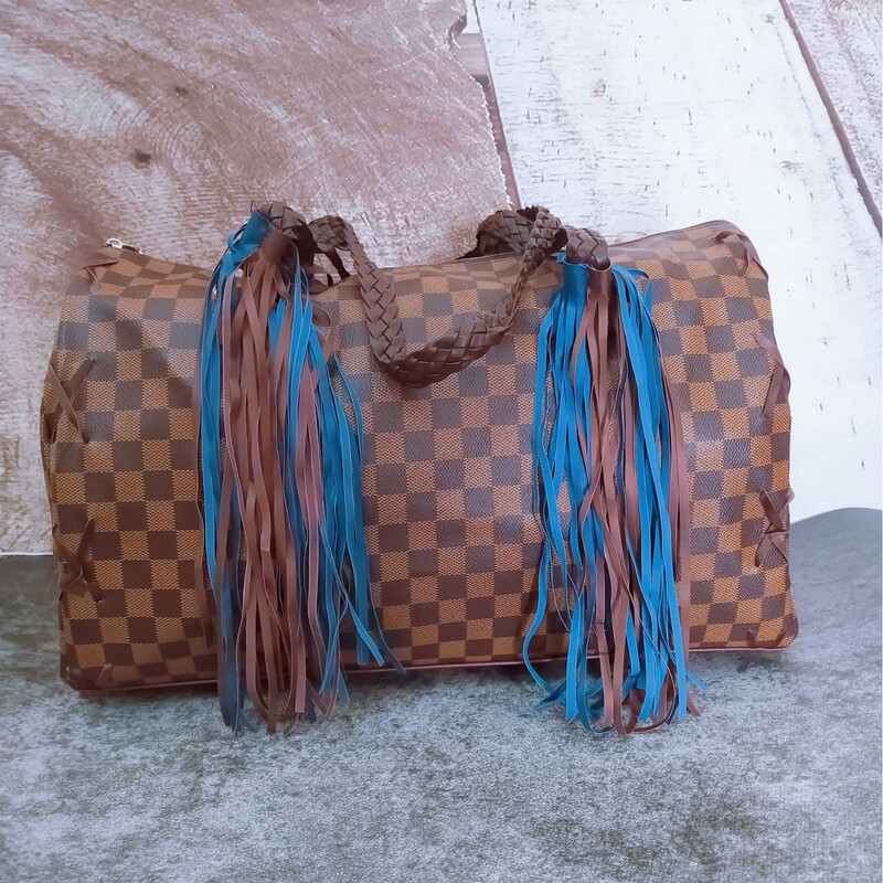 Amazon Explosive Western Tassel Tramp Bag Plaid Shoulder Bag Foreign Trade Cross-border Men's and Women's Travel Handbag