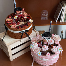 长毛绒布圆形伴手礼盒子结婚庆喜糖盒礼品生日开业送礼包装盒批发