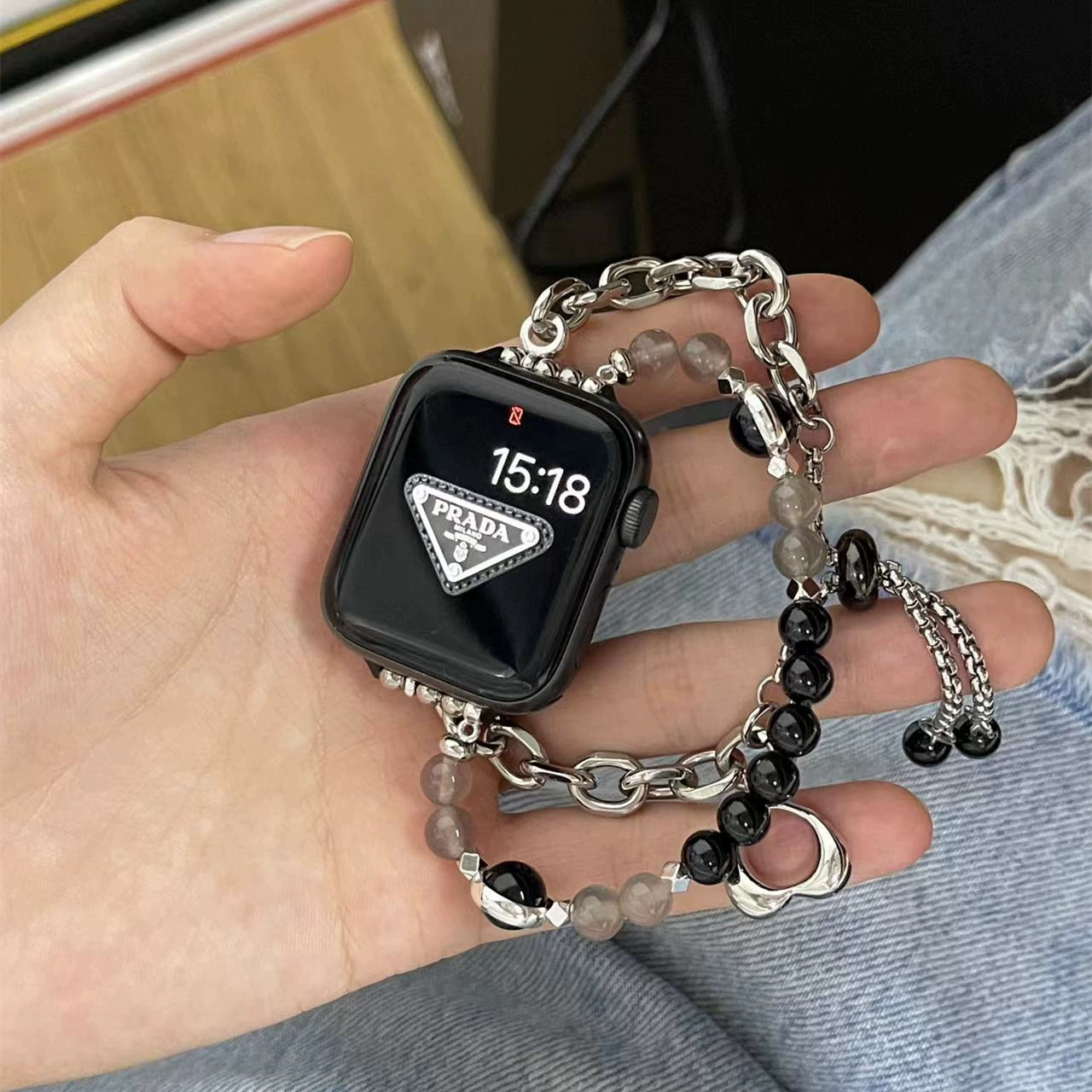 Подходит к Apple Watch Фея Любовная жемчужная продлевающая цепь I Watchs9 поколение SE браслет