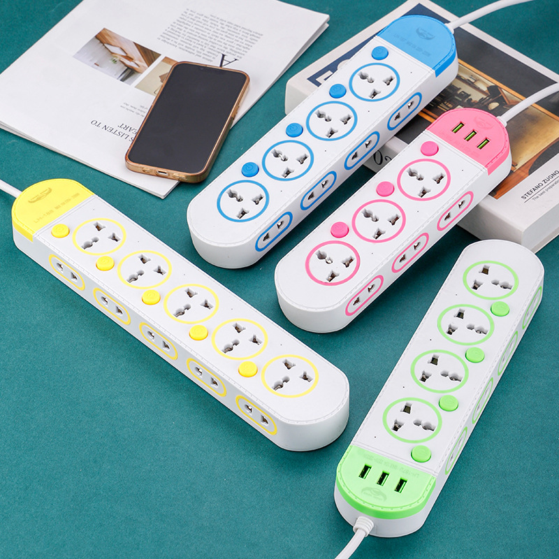 Interruptor multi-interruptor independiente interruptor de control parcial enchufe lateral multi-enchufe 3 enchufe de carga USB