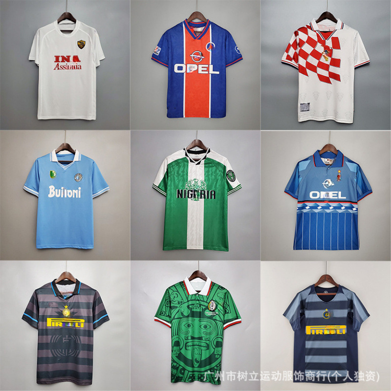 Retro Football Uniform Portugal Ac England Betis Brazil Inter Milan Naples Classic Retro Jersey Retro Football Uniform Portugal Ac England Betis Brazil Inter Milan Naples Classic Retro Jersey