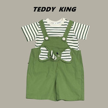 【TEDDY KING】2024夏季男童新品立体小象背带裤套装  TXB24193