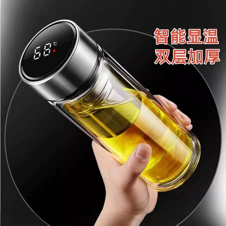 Умная Термочувствительная утолщенная стеклянная двухслойная стеклянная боросиликатная стеклянная чашка для чая двухслойная теплоизоляция вода