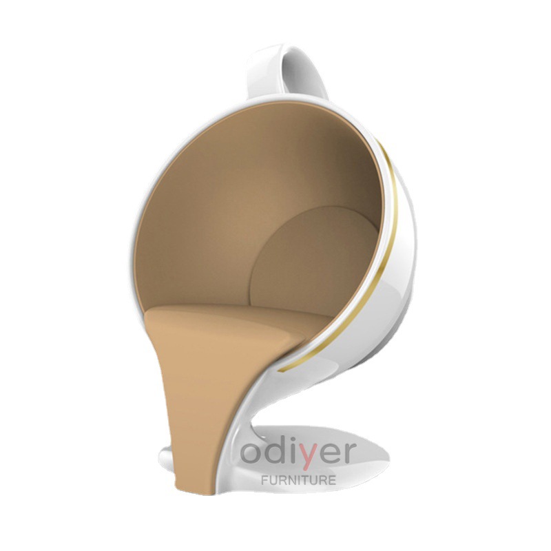 创意玻璃钢椅子大型咖啡杯造型休闲椅居家户外单人休息椅设计师椅