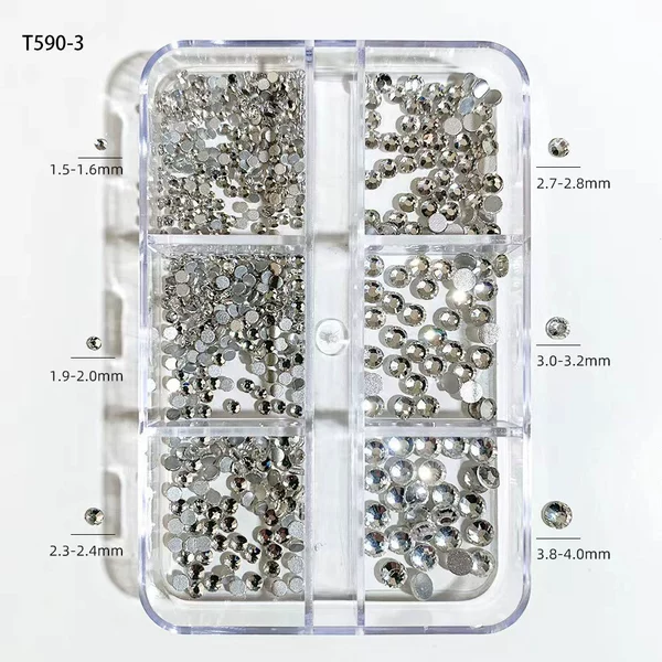 Six size round diamonds