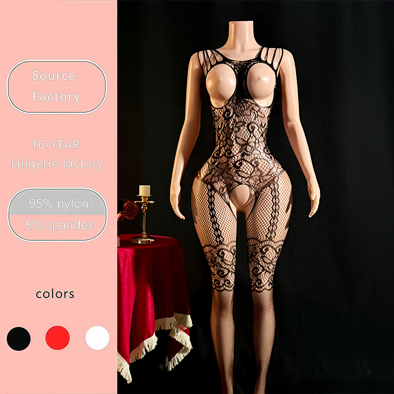 Yue mariposa transfronteriza ropa interior sexy coquete sexy seducción calcetines de malla combinación 4156B image 1