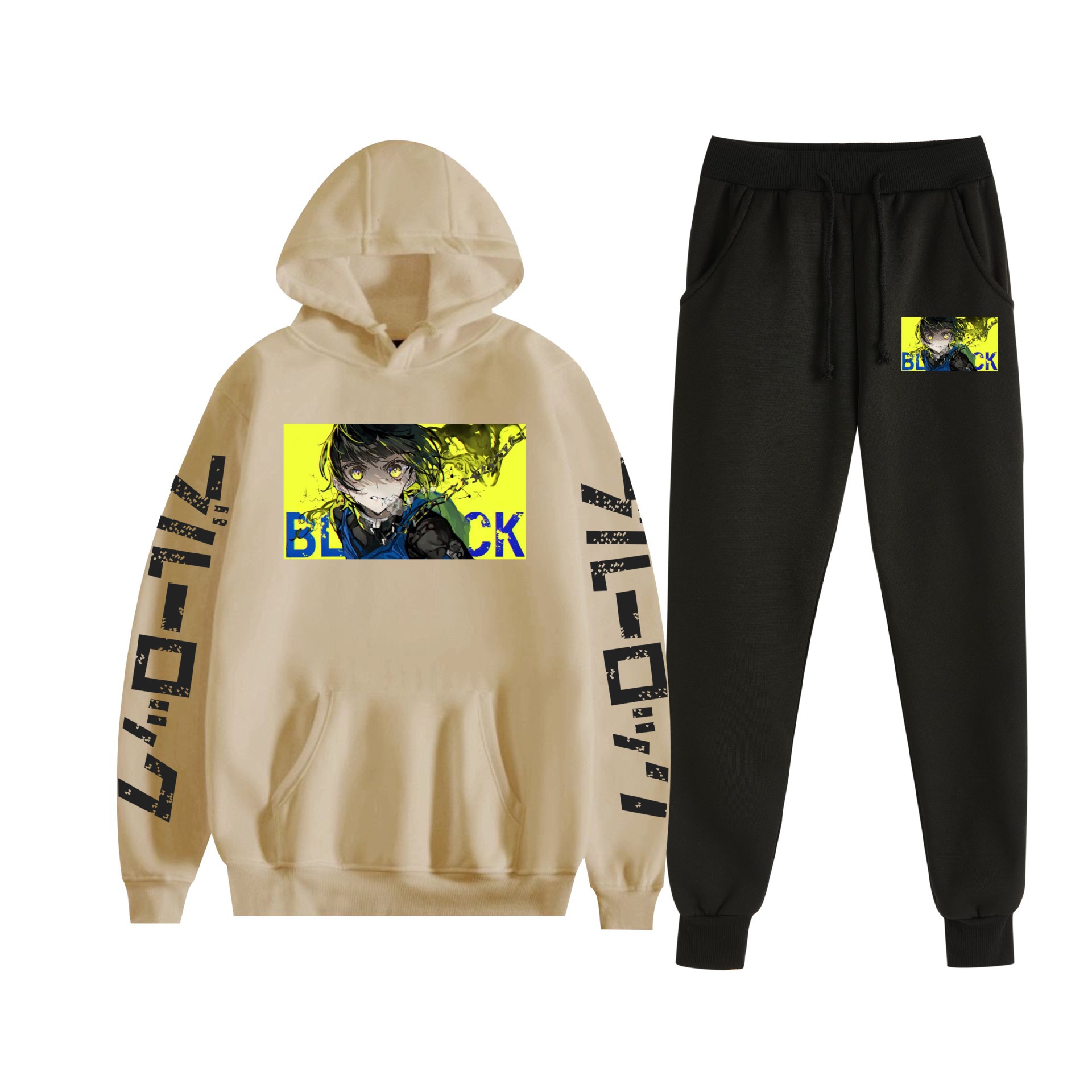 Cross-border BLUE LOCK prisión azul nuevo anime más terciopelo suelto traje de suéter con capucha para hombres y mujeres