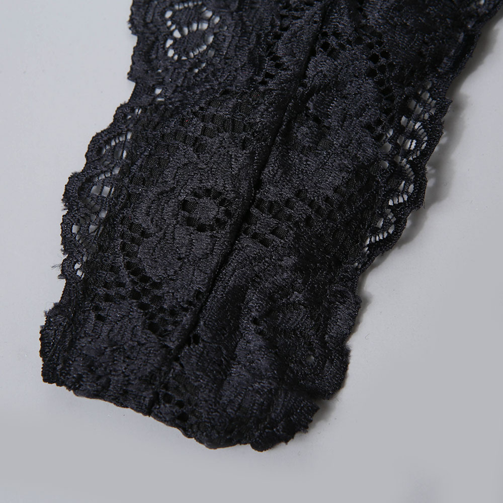 conjunto de lencería sexy transparente con tanga de encaje de malla NSRBL118995