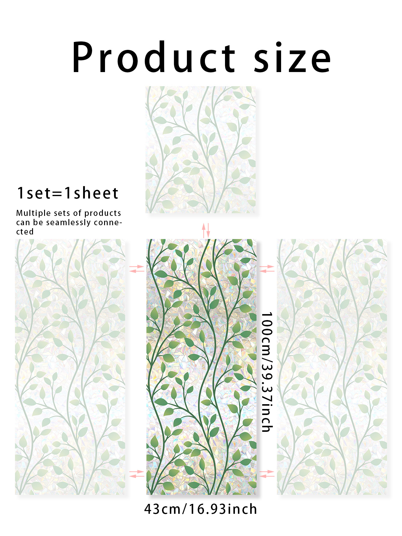 140g Weight Glass paster Home Textiles & Decor Type PVC Material Leaf Pattern Casual, Pastoral Style Casual Pastoral Leaf PVC Glass Paster Wall Art 174