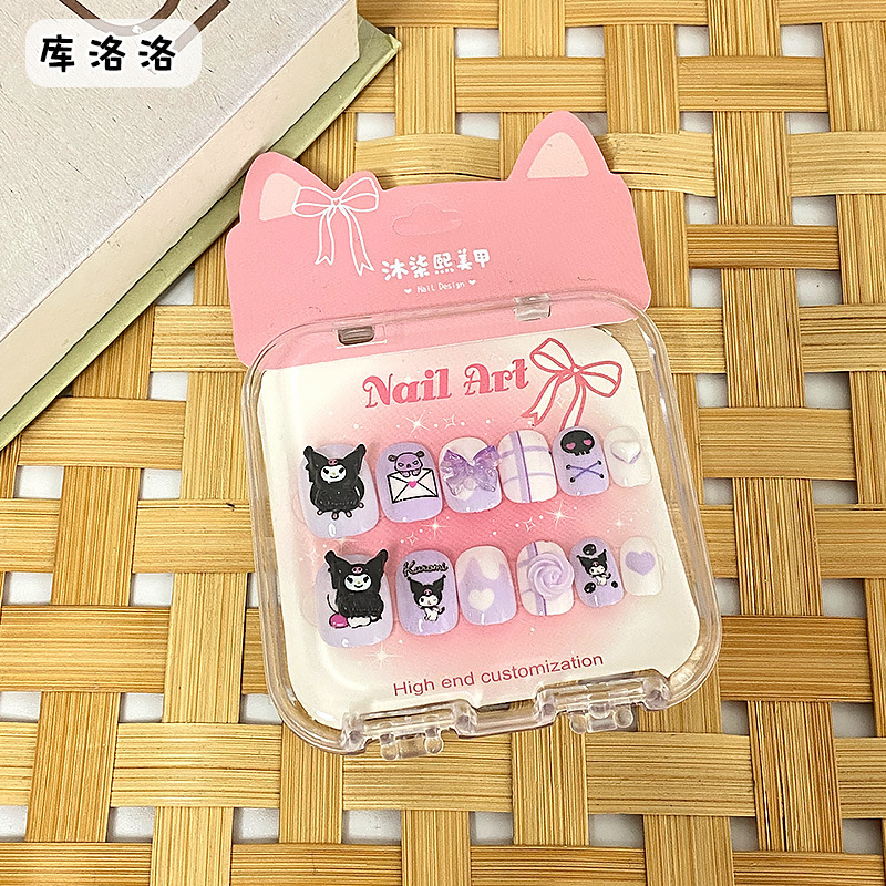 可爱卡通儿童穿戴甲成品甲片盒装可爱指甲片假指甲贴片美甲现货|undefined
