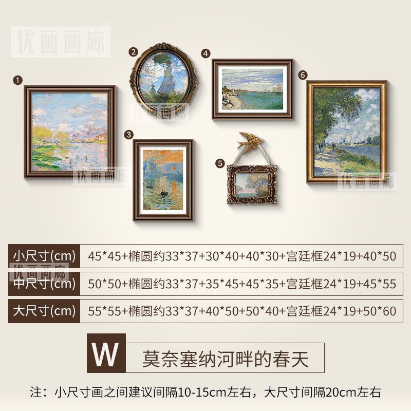 挂画美式复古装饰画客厅沙发背景墙中古小众艺术组合画家用画|undefined