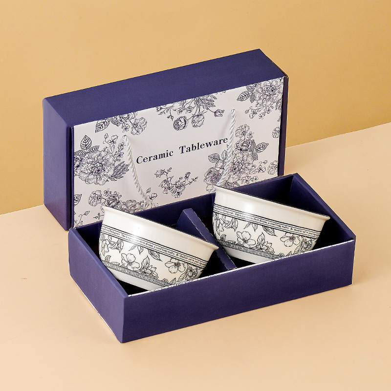 Geschenkset mit Rosenschale und Essstäbchen aus Keramik – Mikrowellengeeignetes, modernes Geschirr für Zuhause, das Restaurant und zum Verschenken (11,5 cm große Essstäbchen aus Bambus)_voghion.com