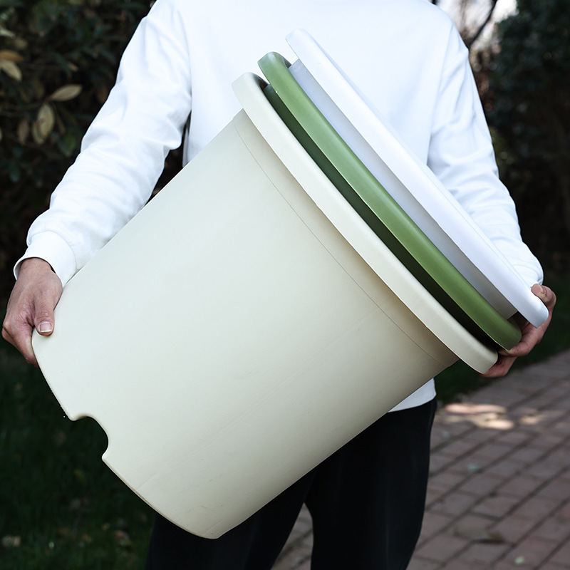 Environmentally Friendly Thickeneded Extra-Large Flower Pots, Sun-Resistant Extra-Large Diameter Resin Flower Pots, Gallon Root-Control Plastic Flower Pots for Home Tree Planting