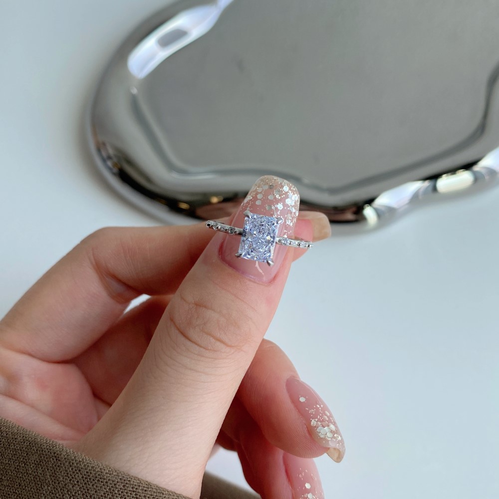 6g Weight Zircon Inlay Material Rings Classification 1 Piece Quantity Daily Occasion Sterling Silver Material Heart Shape Pattern Women'S Gender Inlay Design Fashion Style Fashion Heart Shape Sterling Silver Inlay Zircon Rings 1 Piece 8