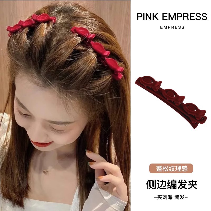 Período de transición del cabello corto pelo roto artefacto flequillo clip frente flocado clip de pelo trenzado horquilla clip de pico de pato clip lateral del tocado