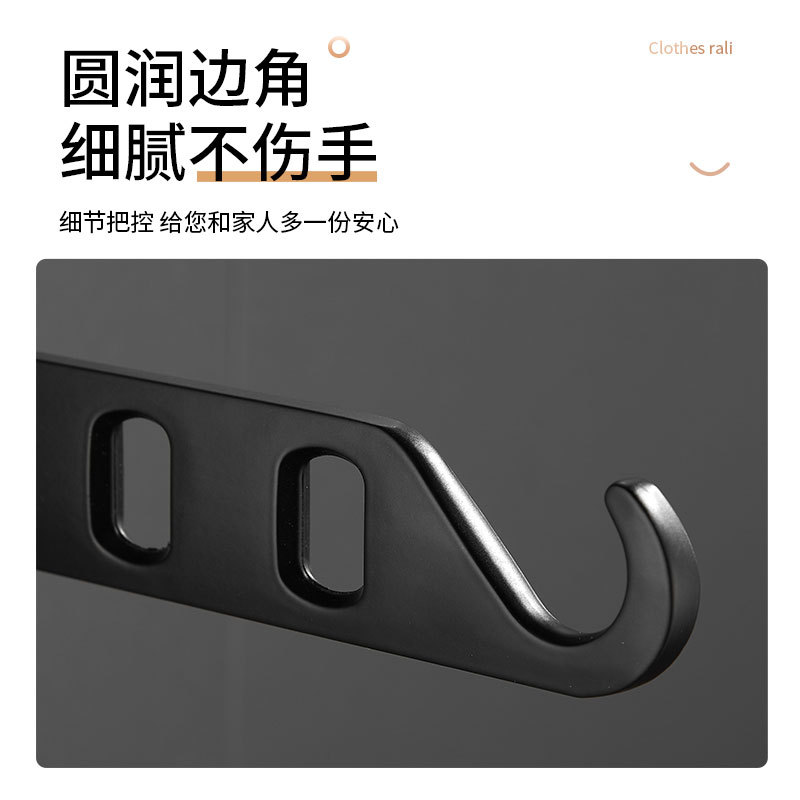 Folding clothes drying rack invisible clothes drying no punching telescopic clothes rod wall-mounted balcony indoor toilet bathroom
