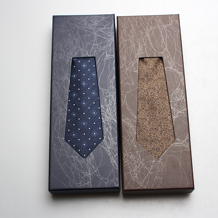 2023 Wedding Tie Packaging Box Coffee Brown Gift Box Rectangle Paper Box Navy Blue Gift Box Wholesale