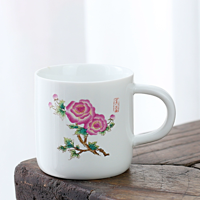 1VPK белая porcelain чашка чая керамическая для мастера чая, подождав, чтобы использовать резинку против ожогов, 6 установленных бокалов