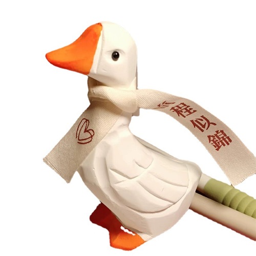 平安喜乐鸭加油鸭白鹅摆件创意生日新年礼物可爱家居装饰拍照道具