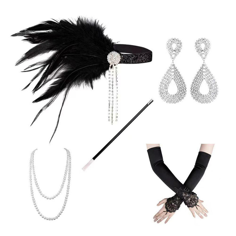 1920 s Accessories Headband Necklace Gloves Cigarette Clip Bezel Costume Accessories Halloween Banquet Party Ornaments 1920 s Accessories Headband Necklace Gloves Cigarette Clip Bezel Costume Accessories Halloween Banquet Party Ornaments