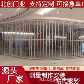 商场商铺定制铝合金折叠门 洗车店隔断水晶门 厨房透明百变推拉门