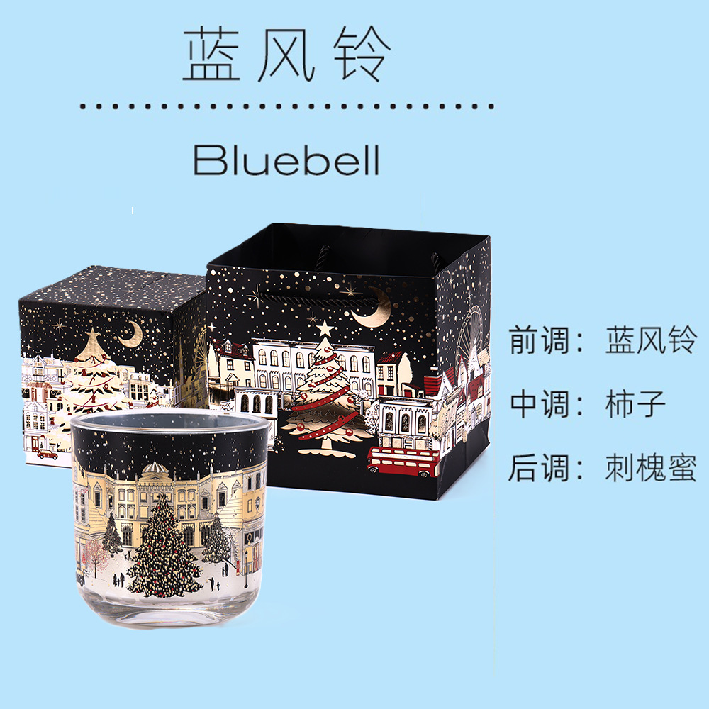 クリスマスの香り付きキャンドル ロンドンの街並み シャーピン風香り付きキャンドル 光る電子キャンドル クリスマスキャンドル